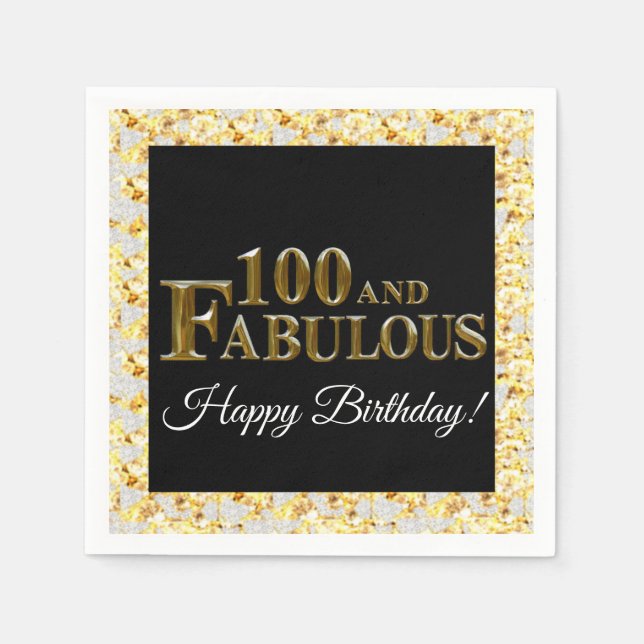 Serviette En Papier Anniversaire 100 ans (Devant)