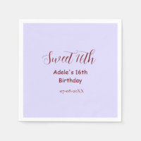 Anniversaire 16 ans doux violet pastel mauve rétro