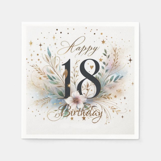 Serviette En Papier Anniversaire 18 ans (Devant)