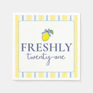 Serviette En Papier Anniversaire 21 Tendance Citron Frais