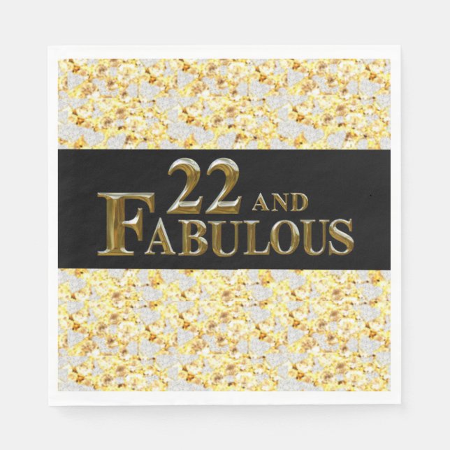 Serviette En Papier Anniversaire 22 ans (Devant)