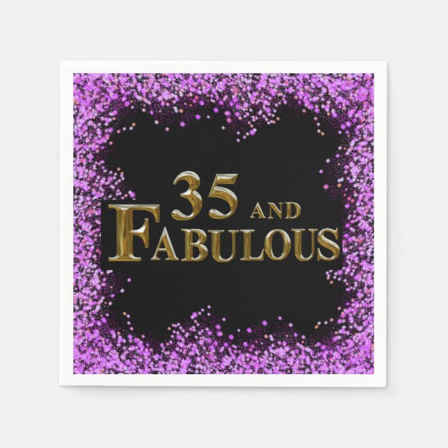 Serviette En Papier Anniversaire 35 ans (Devant)