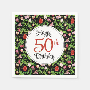 Serviette En Papier Anniversaire 50 ans Wildflower