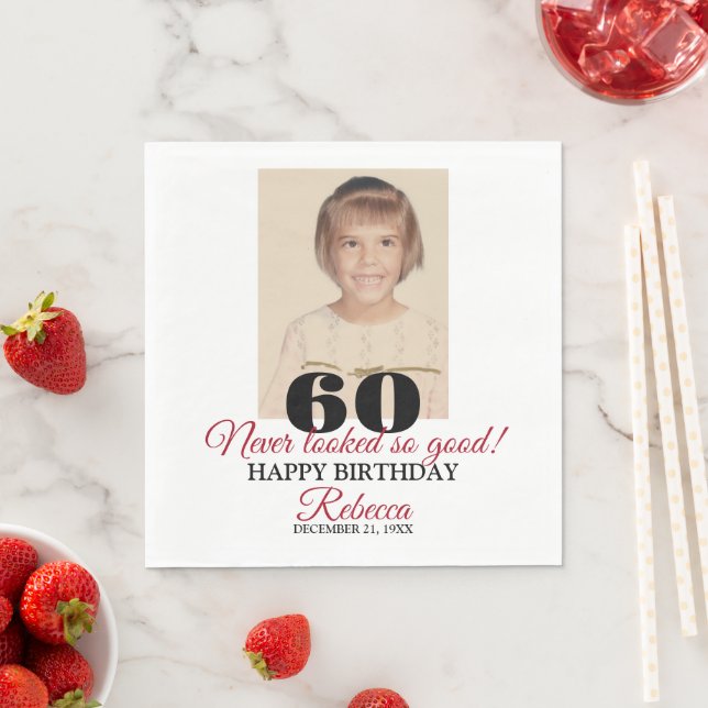 Serviette En Papier Anniversaire 60 ans (En situation)