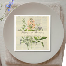 Anniversaire 80 ans Floral Vintage