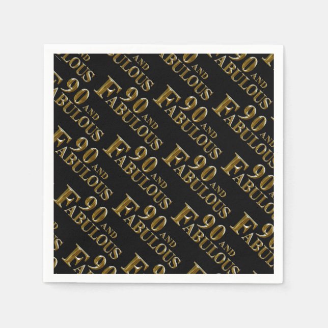 Serviette En Papier Anniversaire 90 ans (Devant)