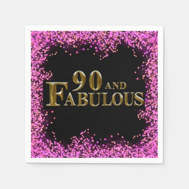 Serviette En Papier Anniversaire 90 ans (Devant)
