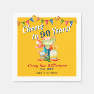 Serviette En Papier Anniversaire 90 ans Fiesta Moderne À 90 Ans 