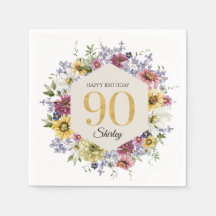 Anniversaire 90 ans personnalisé Wildflower