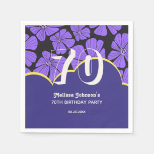 Serviette En Papier Anniversaire Abstrait de Chamomille Florale Violet