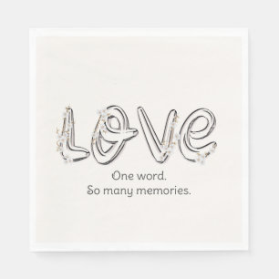 Serviette En Papier Anniversaire Amour Fleur d'Amande Texte