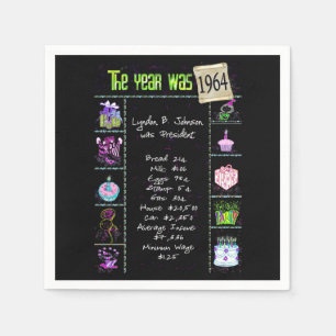 Serviette En Papier Anniversaire Année 1964 Papier à Parti Napkin