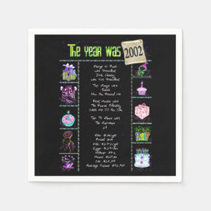Serviette En Papier Anniversaire Année 2002 Papier du Parti Napkin