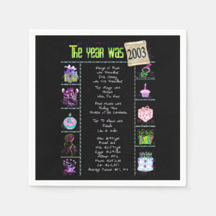 Serviette En Papier Anniversaire Année 2003 Papier de Partie Napkin