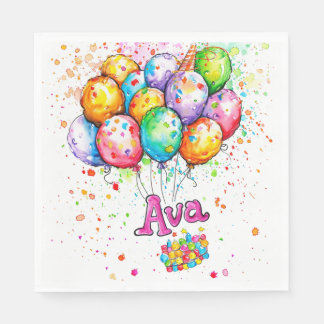 Serviette En Papier Anniversaire Ava