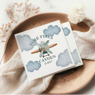 Serviette En Papier Anniversaire avion Temps qui passe