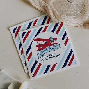 Serviette En Papier Anniversaire avion Temps qui passe