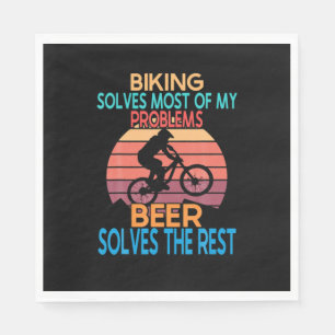 Serviette En Papier Anniversaire Bière Et Vélo