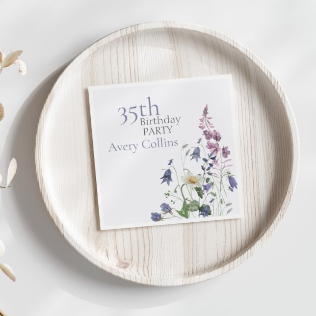 Serviette En Papier Anniversaire Botanique de 35 ans (Créateur téléchargé)