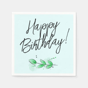 Serviette En Papier Anniversaire botanique des feuilles