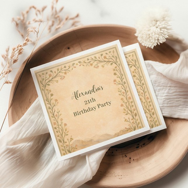 Serviette En Papier Anniversaire Botanique du Désert (Créateur téléchargé)