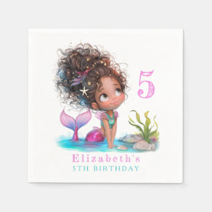 Serviette En Papier Anniversaire Brown de la petite sirène