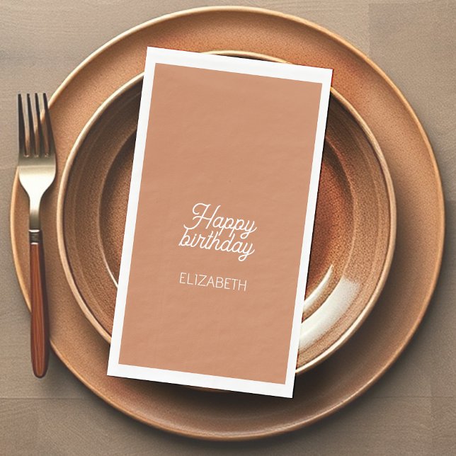 Serviette En Papier Anniversaire Brun Chocolat Doux (Créateur téléchargé)