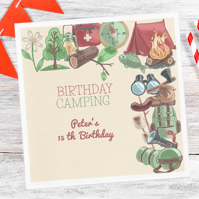 Serviette En Papier Anniversaire camping nature randonnée pour enfants (Créateur téléchargé)
