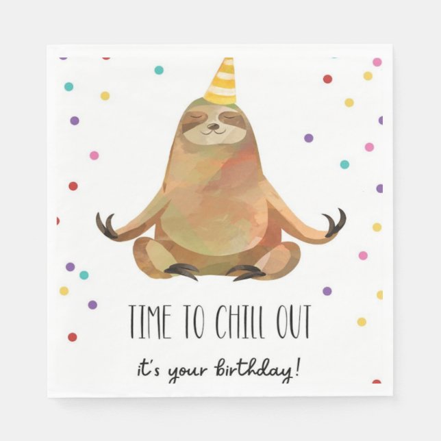 Serviette En Papier Anniversaire Chill  (Devant)