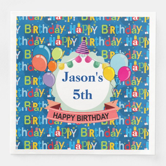 Serviette En Papier Anniversaire customisé (Devant)