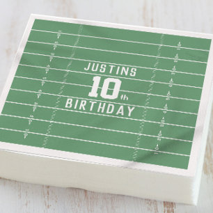 Serviette En Papier Anniversaire Cute Sports Football Numéro de terrai