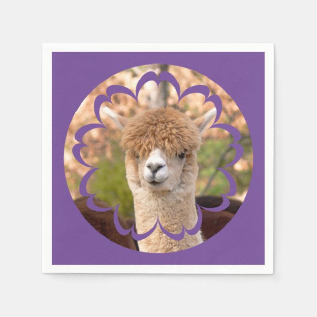 Serviette En Papier Anniversaire d'Alpaca (Devant)