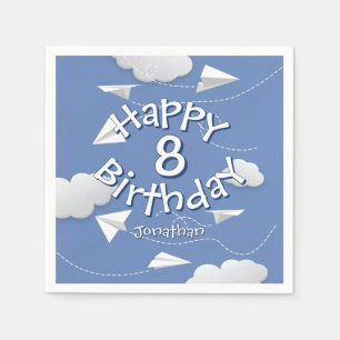 Serviette En Papier anniversaire d'avions en papier pliés volants