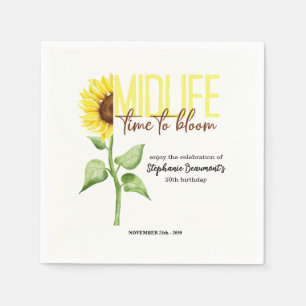 Serviette En Papier Anniversaire de 50 ans : Tournesol Motivant en Fle