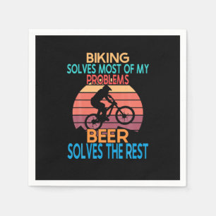 Serviette En Papier Anniversaire de bière et de vélo