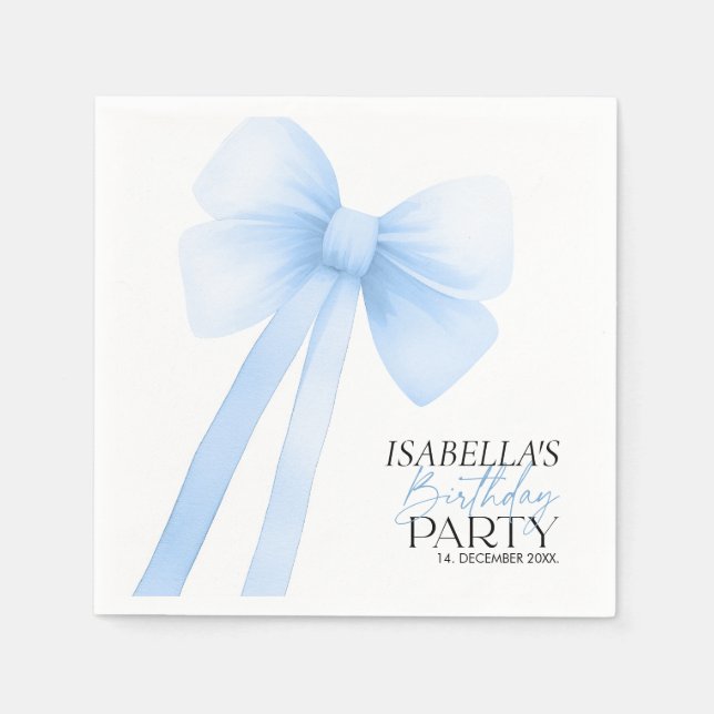 Serviette En Papier Anniversaire de Blue Bow (Devant)