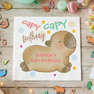 Serviette En Papier Anniversaire de capybara capy
