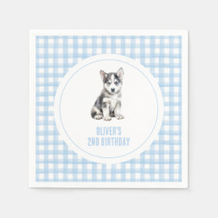 Serviette En Papier Anniversaire de chiot prépa carreaux