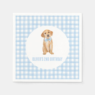 Serviette En Papier Anniversaire de chiot prépa carreaux