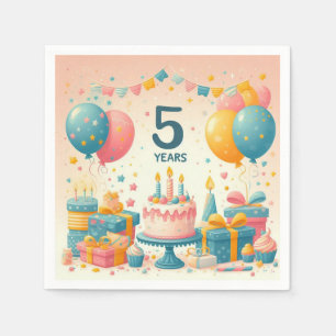 Serviette En Papier anniversaire de cinq ans