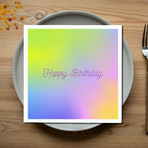 Serviette En Papier anniversaire de dégradé jaune pourpre