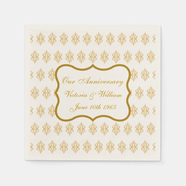 Serviette En Papier Anniversaire de dentelle personnalisée Réception d (Devant)