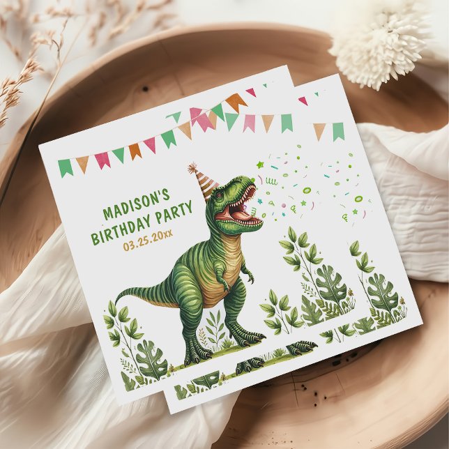 Serviette En Papier Anniversaire de dinosaure (Créateur téléchargé)