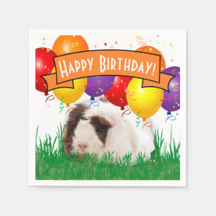 Serviette En Papier Anniversaire de enfant Ballons du Cochon de Guinée