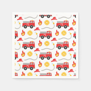 Serviette En Papier Anniversaire de enfant de camion d'incendie