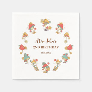 Serviette En Papier Anniversaire de enfant de champignon super psychéd