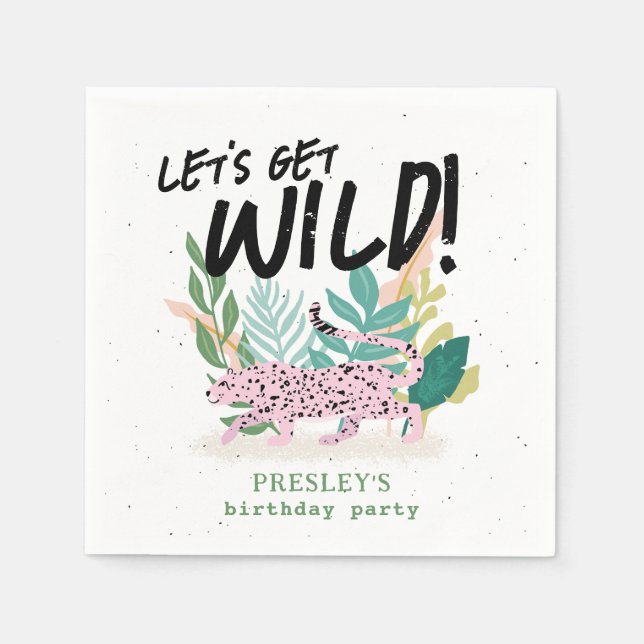 Serviette En Papier Anniversaire de enfant de chat sauvage serviettes  (Devant)