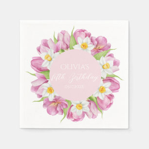 Serviette En Papier Anniversaire de enfant de fleurs colorées au print