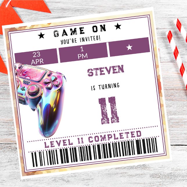 Serviette En Papier Anniversaire de enfant de jeux vidéo (Créateur téléchargé)