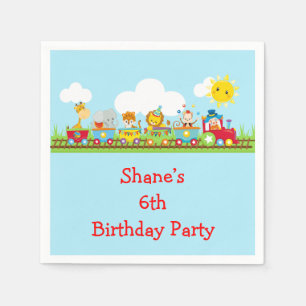 Serviette En Papier Anniversaire de enfant du train Animal Circus en r